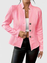 Women’s tailored jacket with quilted design and button fastening | L&S 3