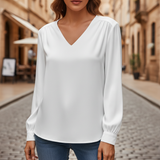 Yvonne – Women Satin blouse with V-neck 10