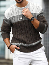 Men's Knit Sweater | Color Block & Relaxed Fit