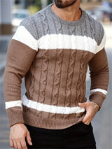 Men's Knit Sweater | Color Block & Relaxed Fit