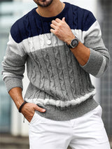 Men's Knit Sweater | Color Block & Relaxed Fit
