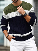 Men's Knit Sweater | Color Block & Relaxed Fit