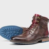 Alonzo | Men's Classic Zip Lace-Up Cap-Toe Leather Ankle Boots