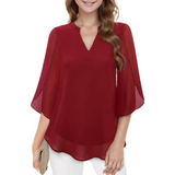 Women's V-Neck Blouse | Flowy Petal Sleeve Design