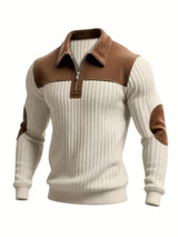 Men's Zip Collar Sweater | Colour-Block Design & Comfort Fit 1