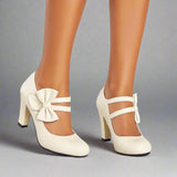 Women's Bow Heels | Comfortable Block Heel