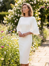 Women's Midi Dress | Flutter Sleeve Boat Neck