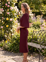 Women's Midi Dress | Flutter Sleeve Boat Neck