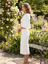 Women's Midi Dress | Flutter Sleeve Boat Neck