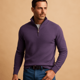 Men's Half Zip Jumper | Ribbed Funnel Neck