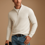 Men's Half Zip Jumper | Ribbed Funnel Neck
