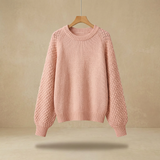 Women's Balloon-Sleeve Knit Sweater | Textured & Relaxed Fit