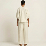 Women's Puff Sleeve Trouser Set | Zip Front Design 8