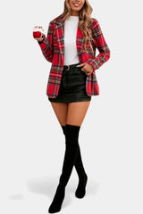 Women's Checkered Blazer | Long Line & Single Button 3