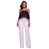 Women's Wide Leg Trousers | High Waist & Button Detail