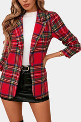 Women's Checkered Blazer | Long Line & Single Button 1