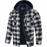 Men's Plaid Hooded Bomber Jacket | Quilted Warmth & Style 4