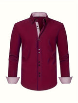Men's Slim Fit Shirt | Double Collar with Contrast Cuffs