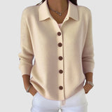 Women's Cardigan Sweater | Classic Collar & Relaxed Fit