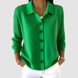 Women's Cardigan Sweater | Classic Collar & Relaxed Fit
