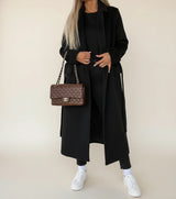 Women's Belted Midi Overcoat | Double-Breasted & Warm 5