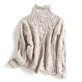 Women's Cable Knit Turtleneck Sweater | Cozy & Loose Fit 3