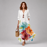 Women's Midi Dress | Button-Up Shirt Dress Style
