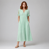 Women's Midi Dress | Cold Shoulder Eyelet Design