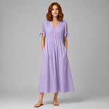 Women's Midi Dress | Cold Shoulder Eyelet Design
