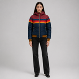 Women's Puffer Jacket | Retro Stripe & Hooded