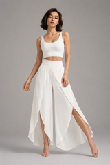 Women's Wide Leg Trousers | High Waist, Split Hem & Flowy Palazzo Fit