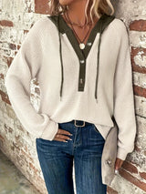 Women's Hooded Sweatshirt | Colorblock Design & Cozy Comfort 3