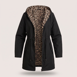 Women's Leopard Print Coat | Adjustable Waist Fit 3