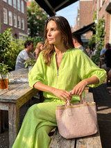 Women's Wide Leg Trouser Set | Zip Front Blouson Top 12