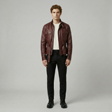 Structured Belted Leather Field Jacket