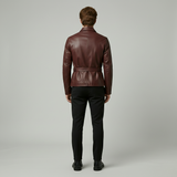 Structured Belted Leather Field Jacket