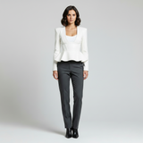Sculpted Peplum Leather Blazer
