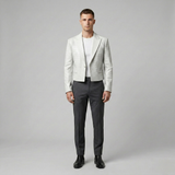 Croc-Embossed Leather Cropped Blazer