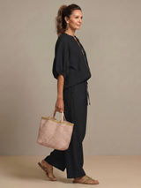 Women's Wide Leg Trouser Set | Zip Front Blouson Top 20