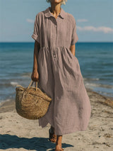 Women's Collared Shirt Dress | Comfortable Button-Front Design