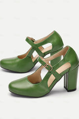 Women's Chunky Heels | Cut Out Ankle Strap Design 4