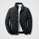 Men's Quilted Bomber Jacket | High Collar Design 1