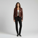 Sleek Leather Tailored Jacket