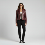 Sleek Leather Tailored Jacket