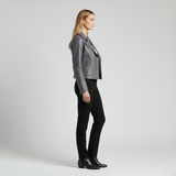 Refined Grey Moto-Style Leather Jacket