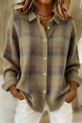 Women's Plaid Knit Cardigan | Relaxed Fit & Lightweight Warmth 2