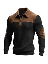 Men's Zip Collar Sweater | Colour-Block Design & Comfort Fit 2