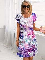 Women's Floral Pleated Dress | Ruffled Design