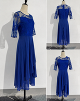 Women's Midi Cocktail Dress | Lace Sleeves & Tulle Skirt 8