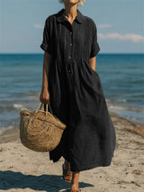 Women's Collared Shirt Dress | Comfortable Button-Front Design